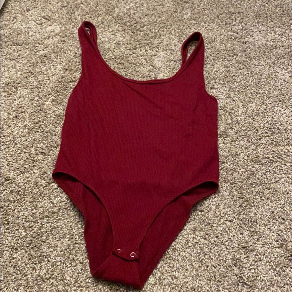 F21 Red low back bodysuit